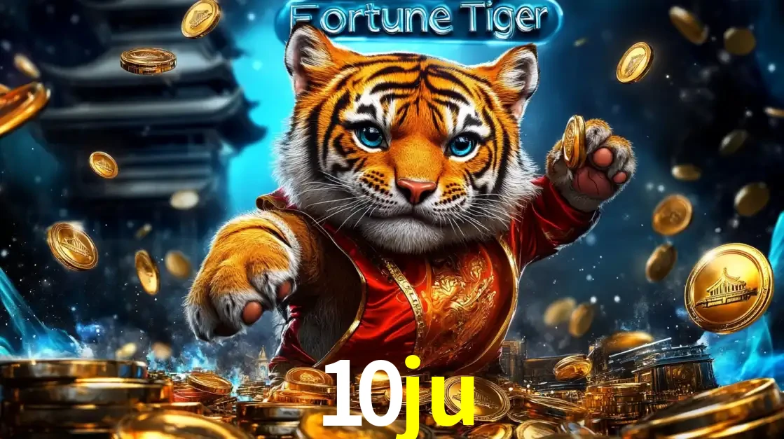 Imagem promocional do jogo de slot Fortune Tiger, com um tigre majestoso em traje tradicional cercado por uma fortuna em moedas de ouro, disponível agora no cassino 10ju.